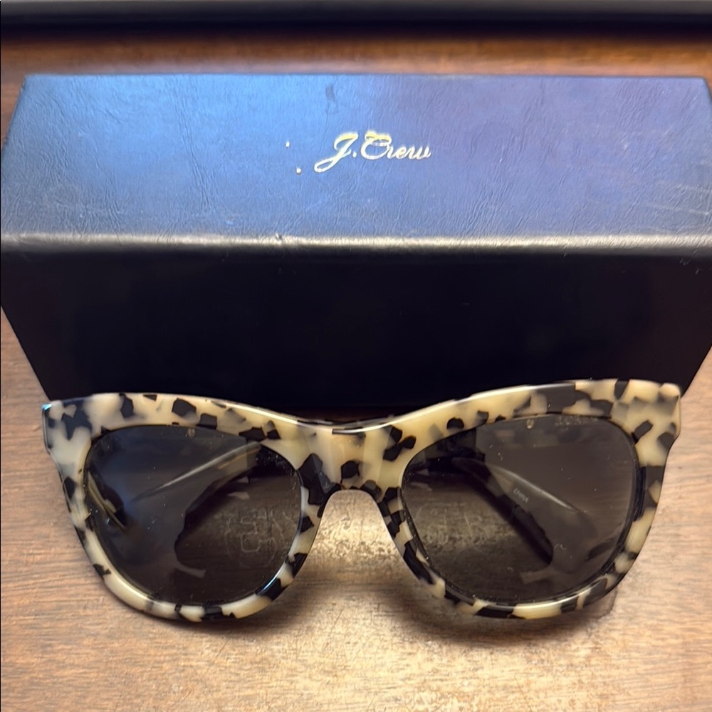 J. Crew Black and Cream Sunglasses